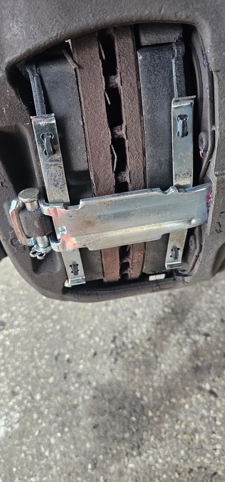 Truck brake pads and caliper assembly